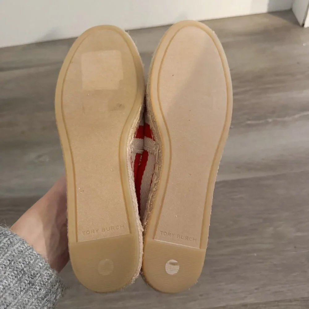 NIB Tory Burch Fray Stripe Espadrille Flats 7